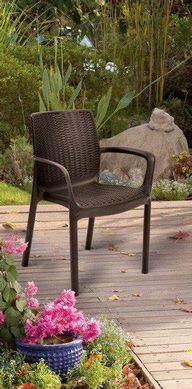 Садовий пластиковий стілець Keter Bali Mono 230670 коричневий