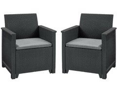 Кресла для сада и террасы Keter Elodie 2x chair 255769 графит