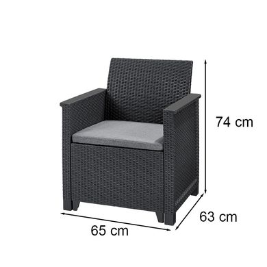 Кресла для сада и террасы Keter Elodie 2x chair 255769 графит