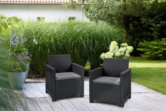 Крісла для саду та тераси Keter Elodie 2x chair 255769 графіт