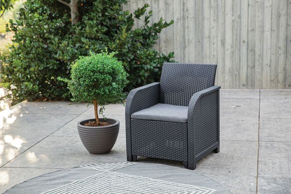 Набір садових меблів Kete Rosalie 3S 5 Seater Set With Orlando Dig Table 249587 графіт