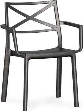 Садовий пластиковий стілець під чавун Keter Metalix chair 249182 чорний