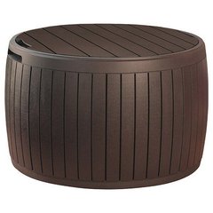 Садовый ящик - стол Keter Circa Wood Storage Box 140L для хранения коричневый 230405
