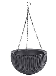 Підвісний горщик для квітів Keter Rattan Style Hanging графіт 229545