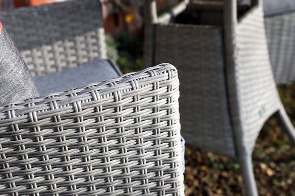 Набор садовой мебели из искусственного ротанга Velka Barcelona Bistro Set серый алюминиевая рама