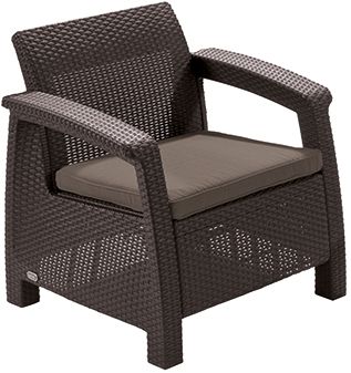 Садове пластикове крісло Keter Corfu Chair 242910 коричневий
