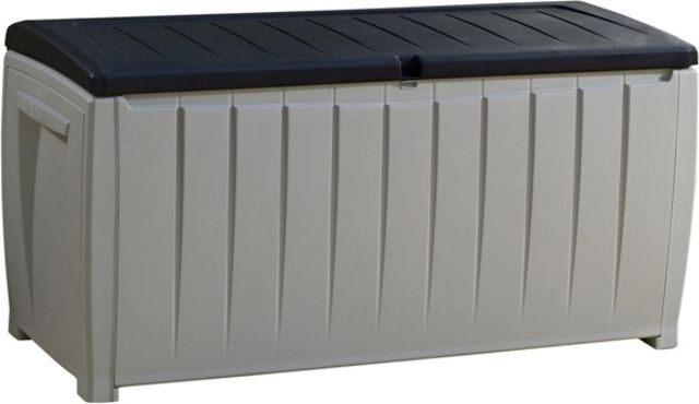 Вуличний ящик для зберігання садового інвентарю Keter 230412 Novel 340л. сірий/чорний