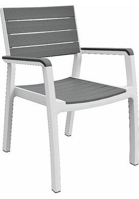 Садовий стілець Keter Harmony 236052 білий / сірий пластиковий для саду, тераси, балкона і патіо