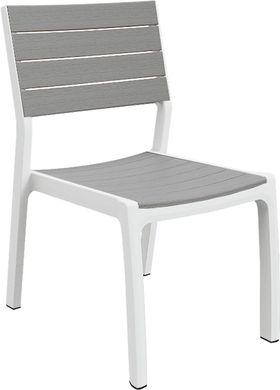 Садовий пластиковий стілець Keter Harmony Armchair 236053 сіро - білий