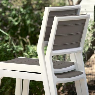 Садовый пластиковый стул Keter Harmony Armchair 236053 серо - белый