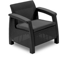 Садовое пластиковое кресло Keter Corfu Chair 242902 графит (205068)