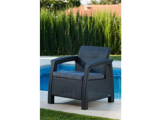 Садове пластикове крісло Keter Corfu Chair 242902 графіт (205068)