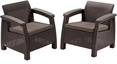 Комплект садових крісел Keter Corfu ll Duo 258944 коричневий