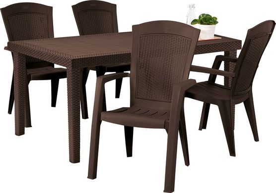 Садовый стул Minnesota Keter 209239 из пластика для улицы коричневый