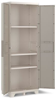 Многофункциональный пластиковый шкаф высокий 68x182 см 3 полки Keter/Kis Wood Grain High 003525