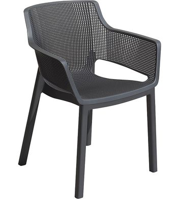 Садовий стілець пластиковий для саду  Keter Elisa 246189 графіт