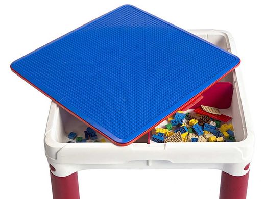 Дитячий набір Keter 227497 Construction Play Table стіл + 2 стільця, підходить до Lego