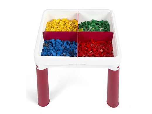 Детский набор Keter 227497 Construction Play Table стол + 2 стула, подходит к LEGO