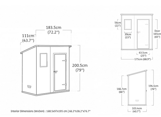 Садовый пластиковый домик Keter Manor Pent 6×4 (183см х 111см) 255141 беж
