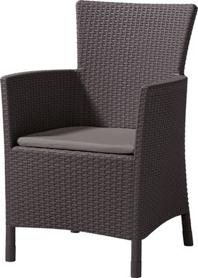 Садовое пластиковое кресло для сада Keter Iowa коричневый 215520 (212277)