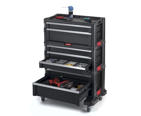 Модульная система хранения инструмента на колесах с 7 ящиками 56,2x28,9x74,2 см Keter Set Drawer 238557
