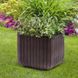 Горшок для цветов пластиковый Keter Cube Planter L 229533 коричневый
