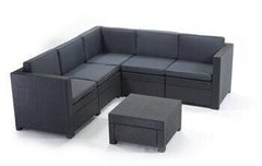 Набор пластиковой садовой мебели (угловой диван+столик) Keter Pinerolo Set  247995 графит