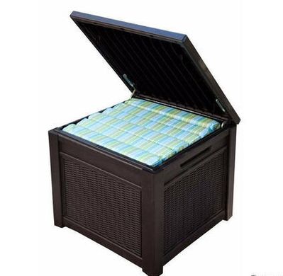 Садовий ящик - стіл Keter Cube Rattan 208L 237779 коричневий