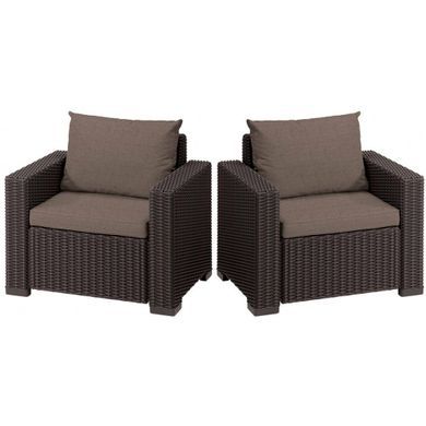 Комплект садовых кресел Keter California Chair (2x) коричневый 252920