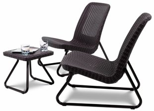 Набір пластикових садових меблів Keter Rio Patio Set 211426 коричневий