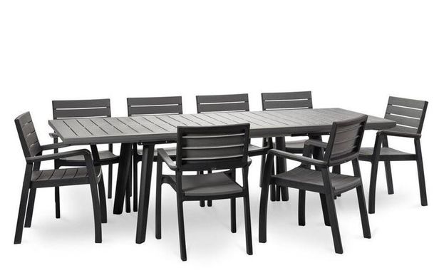 Стол для сада пластиковый Keter Harmony Extendable 255241 серый/антрацит (255241)