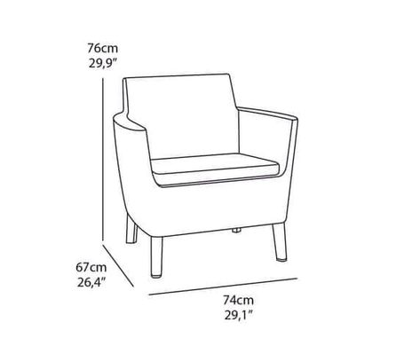 Вуличні крісла садові пластикові Keter Salemo Duo 244098 графіт 253234