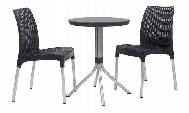 Набор пластиковой садовой мебели Keter Chelsea Set 230681 (2 кресла + столик) цвет графит
