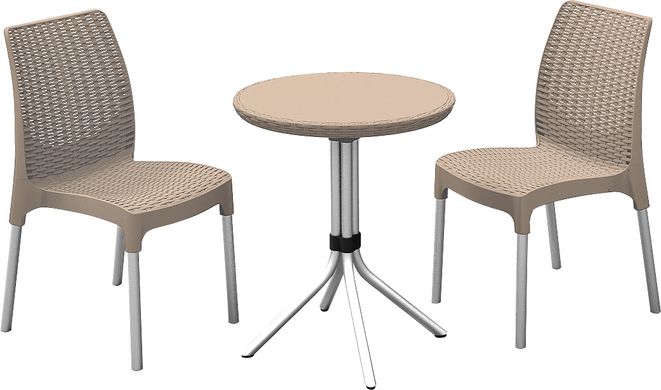 Набор пластиковой садовой мебели Keter Chelsea Set 227745 (2 кресла + столик) цвет капучино
