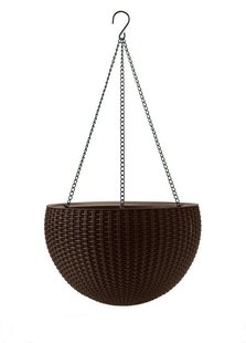 Підвісний квітковий горщик Rattan Style Hanging кашпо 8,6л. Keter 229544 коричневий