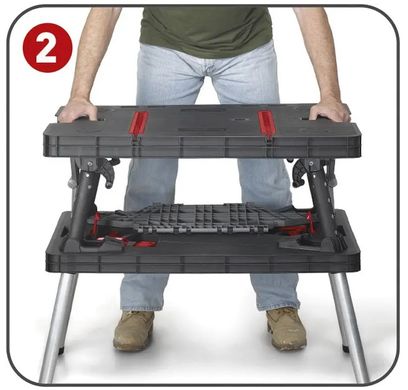 Верстак-стіл переносний Keter Folding Work Table Pro 237005 плюс 2 струбцини