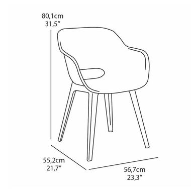 Садовый пластиковый стул Keter Akola графит 238360