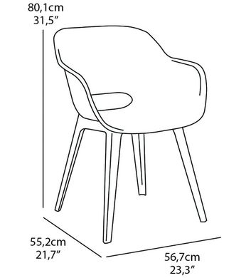 Садовий пластиковий стілець Keter Akola білий 238358
