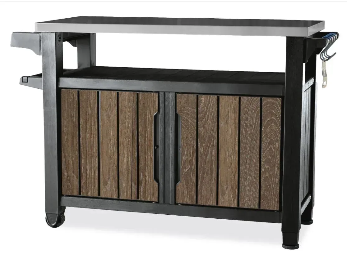 Keter Unity XL 207L — садовий стіл для барбекю та гриля з місцем для зберігання