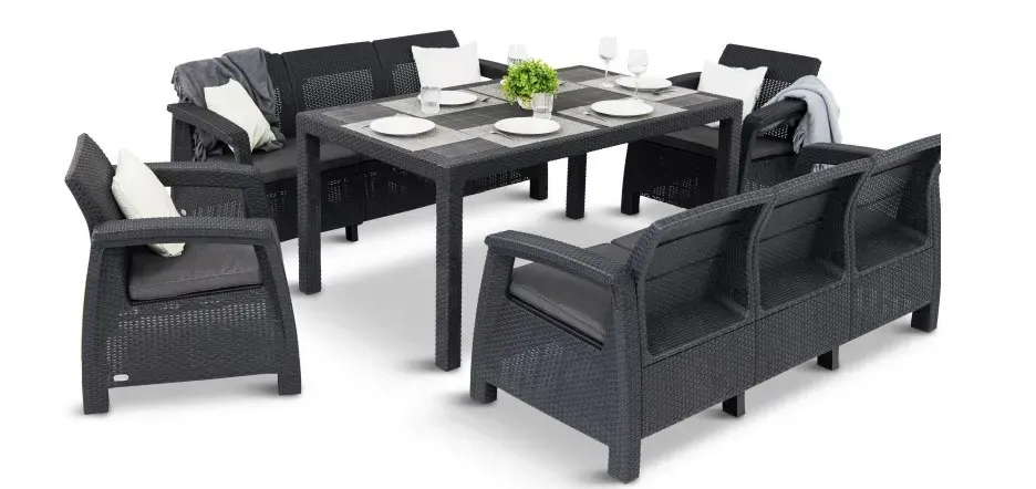 Keter Corfu Fiesta Max 22660 графіт — комплект садових меблів Keter
