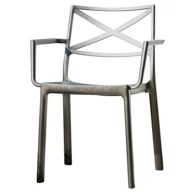 Садовий пластиковий стілець Keter Metalix chair 247275 під чавун