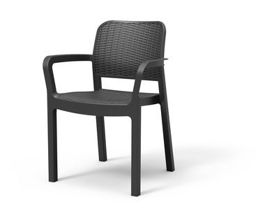 Садовий стілець Keter Bella chair 249570 графіт пластиковий для саду