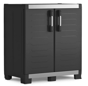 Багатофункціональна шафа пластикова Keter/Kis XL Garage Low Cabinet низька 241544 темно-сіра