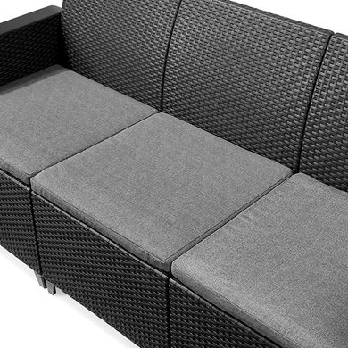 Комплект пластиковой садовой мебели Keter Emma 3 Seater Sofa Set 246145 графит