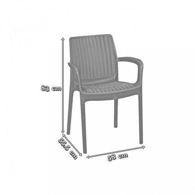 Садовий пластиковий стілець Keter Bali Mono 206056 графіт