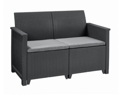 Комплект пластиковой садовой мебели Keter Emma 2 Seater Sofa Set 246156 графит (253948)