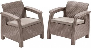 Комплект садових крісел Keter Corfu Duo Set 258977 капучіно