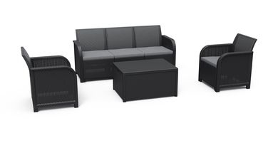 Набор садовой мебели Keter Rosalie 3S 5 Seater Set With Storage Table 249582 графит